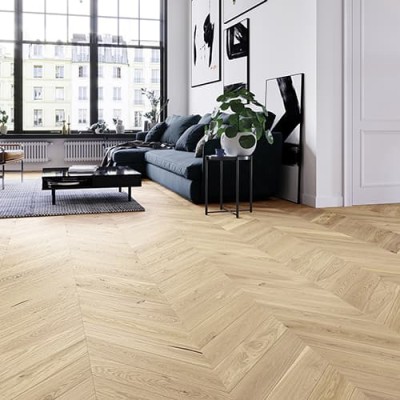 Паркетная доска Barlinek Французская елка Дуб Salt масло OXI, браш 725х130х14 мм (0,61 м2/упак)